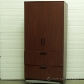 Mahogany 2 Drawer Lateral File Cabinet with Enclosed OH Storage